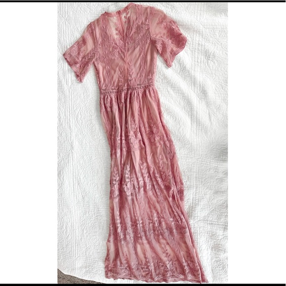 Bohme Lace Maxi Dress Mauve - Picture 5 of 5